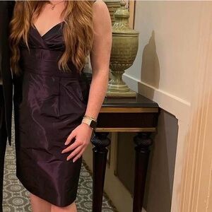 Banana Republic Deep Plum Satin Midi Dress